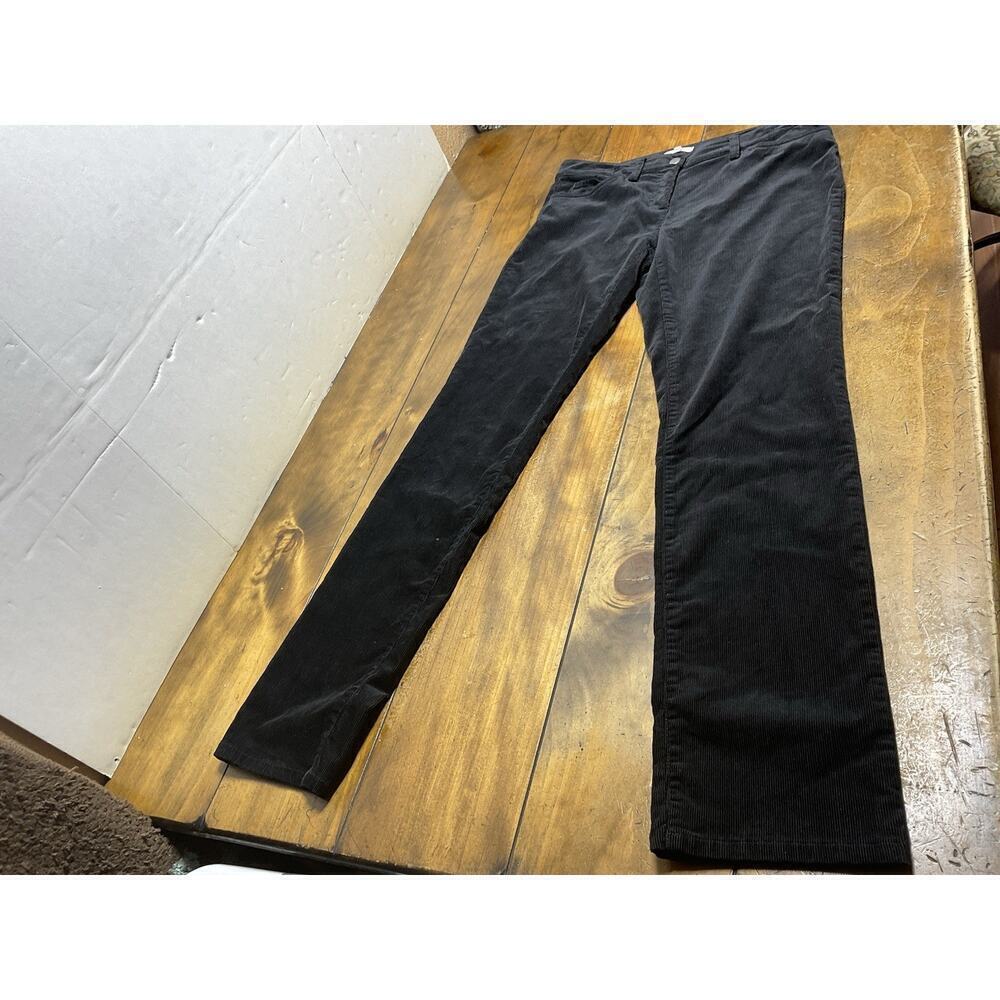 Eileen Fisher Womens Pants Black Size 6 Corduroy Straight Casual Mid Rise